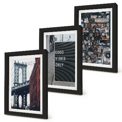 Photo frame wall Bridge in the city with street signs, aerial view