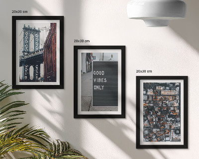 Photo frame wall Bridge in the city with street signs, aerial view