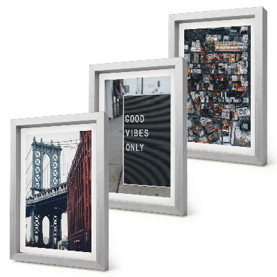 Photo frame wall Bridge in the city with street signs, aerial view