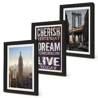 New York City Landscapes with an Inspiring Quote framed triptych