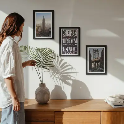 New York City Landscapes with an Inspiring Quote framed triptych