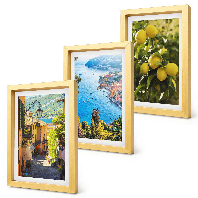 Photo frame wall Picturesque seaside streets with a view of the sea and lemons