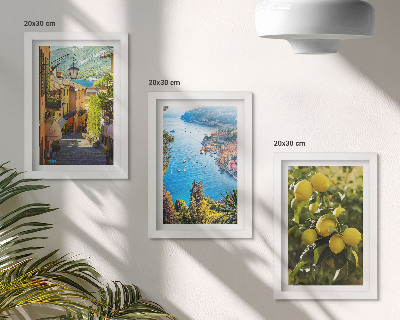 Photo frame wall Picturesque seaside streets with a view of the sea and lemons
