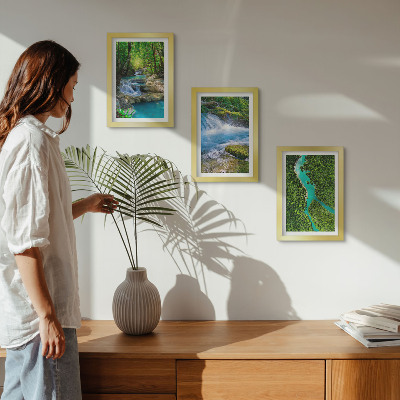 3-piece wall art set Green forests and crystalline river waters