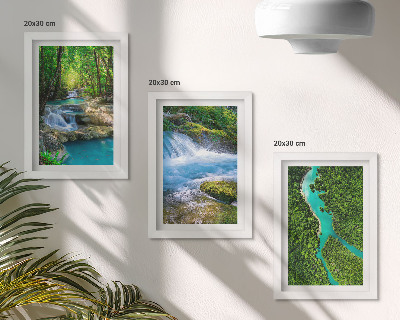 3-piece wall art set Green forests and crystalline river waters