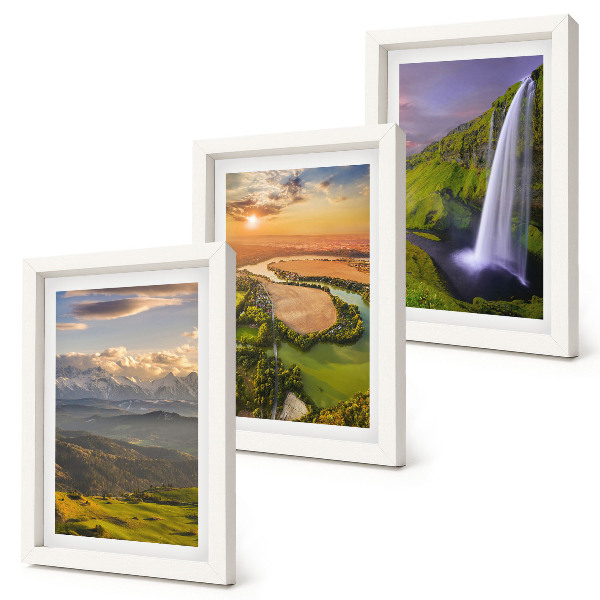 Photo frame wall Mountain river and waterfall views in nature