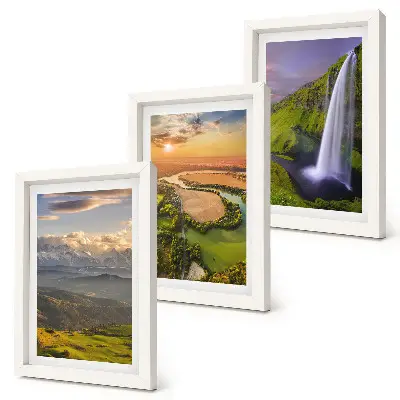 Photo frame wall mountain river and waterfall nature landscape