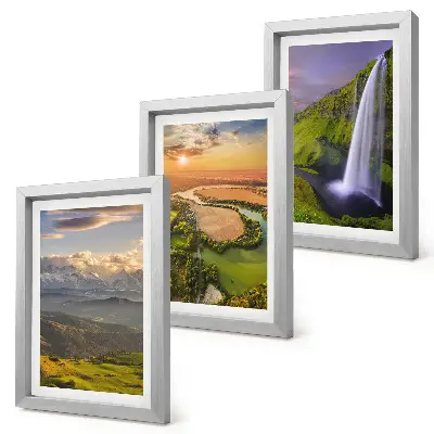 Photo frame wall mountain river and waterfall nature landscape