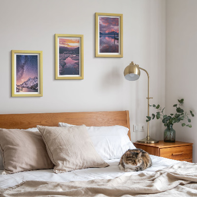 3-piece wall art set Mountains and water in beautiful natural landscapes