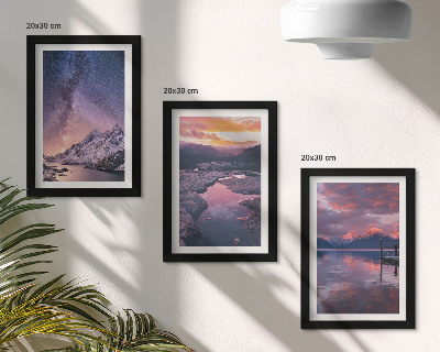 3-piece wall art set Mountains and water in beautiful natural landscapes