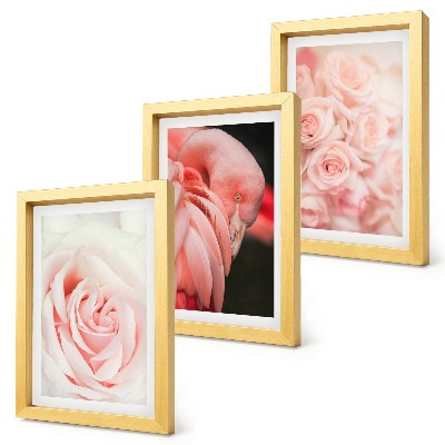 Photo frame wall Pastel pinks and flamingo in delicate shades