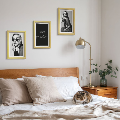 Framed triptych Stylish portraits of women in sunglasses