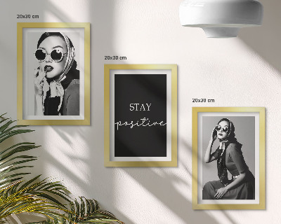 Framed triptych Stylish portraits of women in sunglasses