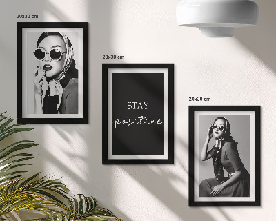 Framed triptych Stylish portraits of women in sunglasses