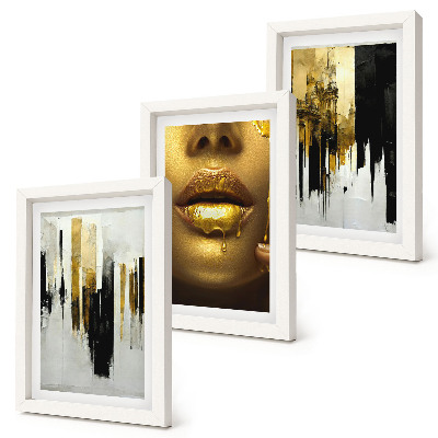 Photo frame wall Abstract painting and portrait of a woman