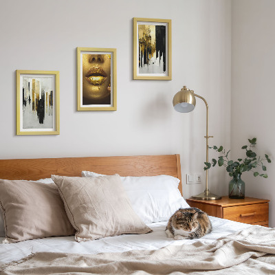 Photo frame wall Abstract painting and portrait of a woman