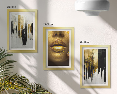 Photo frame wall Abstract painting and portrait of a woman