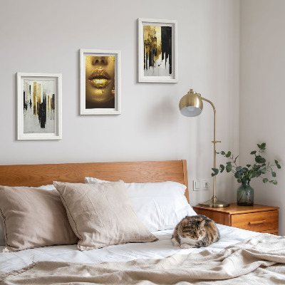 Photo frame wall Abstract painting and portrait of a woman