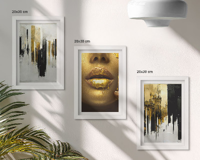 Photo frame wall Abstract painting and portrait of a woman