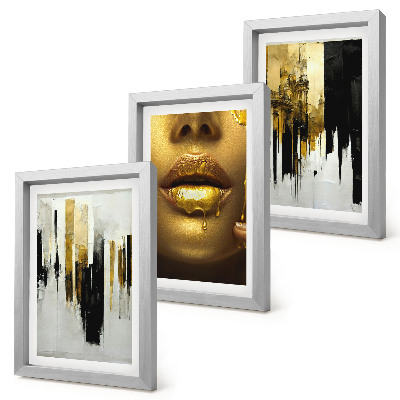 Photo frame wall Abstract painting and portrait of a woman