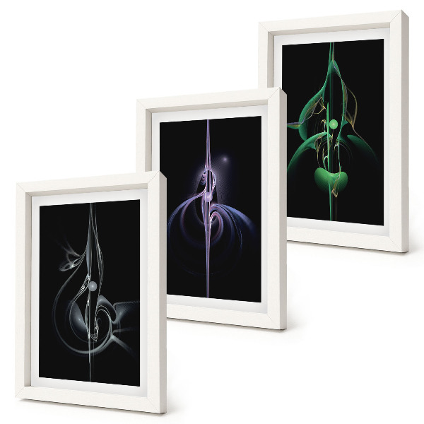 Photo frame wall Abstract patterns in shades of black and color