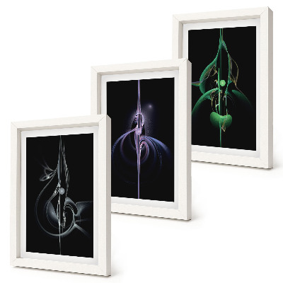Photo frame wall Abstract patterns in shades of black and color