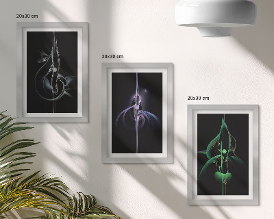 Photo frame wall Abstract patterns in shades of black and color
