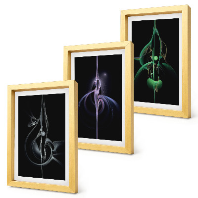 Photo frame wall Abstract patterns in shades of black and color