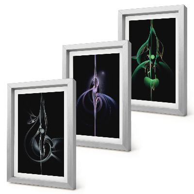 Photo frame wall Abstract patterns in shades of black and color