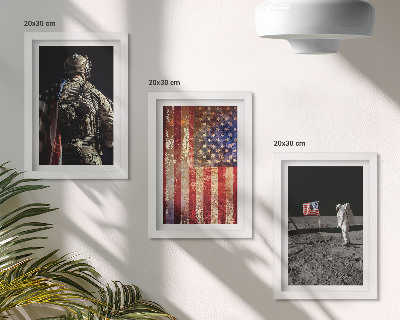 Photo frame wall American national symbols USA flag
