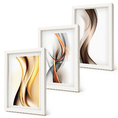 Photo frame wall Waves in shades of yellow, gray and brown
