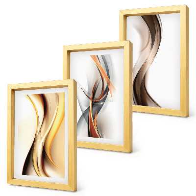Photo frame wall Waves in shades of yellow, gray and brown