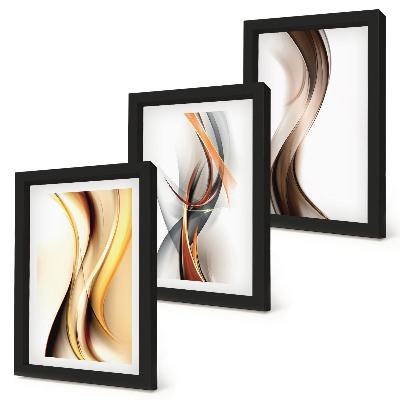 Photo frame wall Waves in shades of yellow, gray and brown