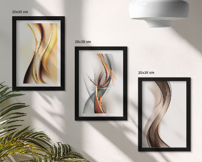 Photo frame wall Waves in shades of yellow, gray and brown