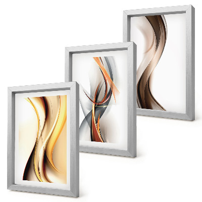 Photo frame wall Waves in shades of yellow, gray and brown