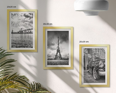 3-piece wall art set City views, bridges, Eiffel Tower, classic car