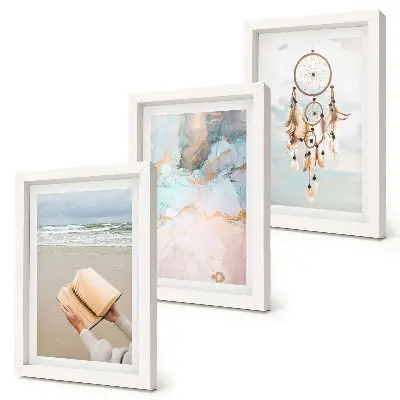 Photo frame wall abstract sea, book, and boho dream catcher design