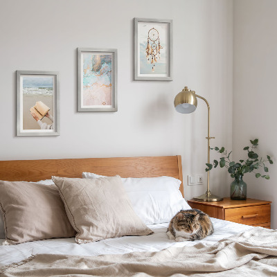 Photo frame wall Abstract sea reading book and boho dream catcher