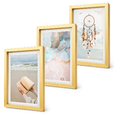 Photo frame wall Abstract sea reading book and boho dream catcher