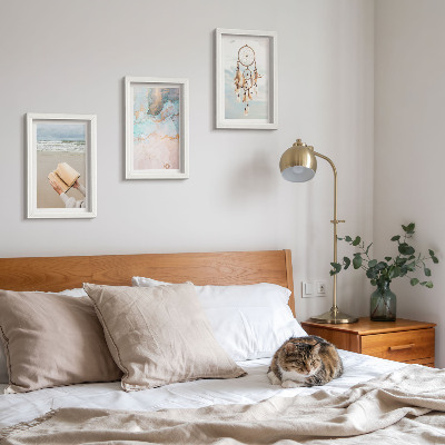 Photo frame wall Abstract sea reading book and boho dream catcher
