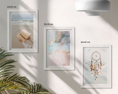 Photo frame wall Abstract sea reading book and boho dream catcher