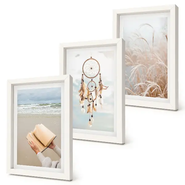 Photo frame wall peaceful landscapes with delicate summer views in a boho style