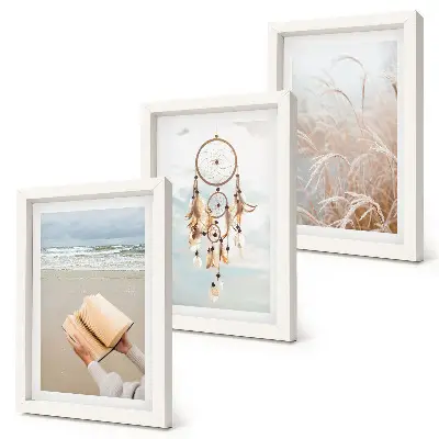 Photo frame wall peaceful landscapes with delicate summer views in a boho style
