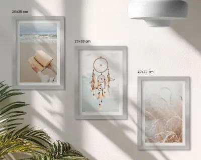 Photo frame wall peaceful landscapes with delicate summer views in a boho style