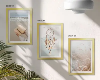 Photo frame wall peaceful landscapes with delicate summer views in a boho style
