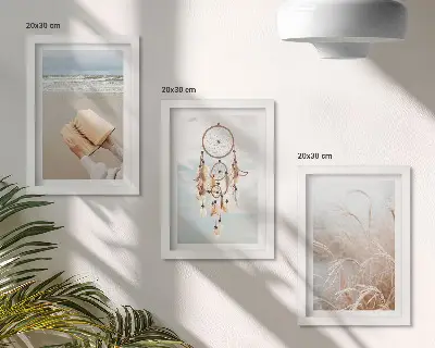Photo frame wall peaceful landscapes with delicate summer views in a boho style