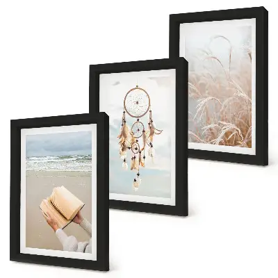 Photo frame wall peaceful landscapes with delicate summer views in a boho style