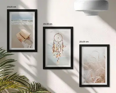 Photo frame wall peaceful landscapes with delicate summer views in a boho style