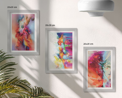 Photo frame wall Colorful abstractions with dynamic forms and shapes