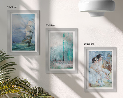 Photo frame wall Ship at sea abstract portrait of dancers